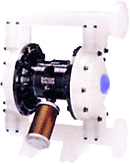 Pompe en polypropylen ou pvdf avec membrane et boules en ptfe ou sentopren pour pompage de fluide chimique